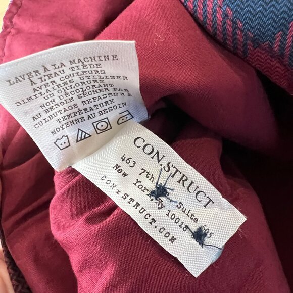 Con.Struct Plaid Lined Casual Button Up Shirt Red Blue Size Small NWOT - Picture 8 of 11